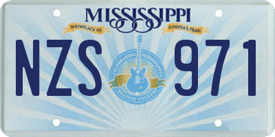MS license plate NZS971