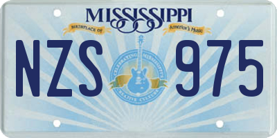 MS license plate NZS975
