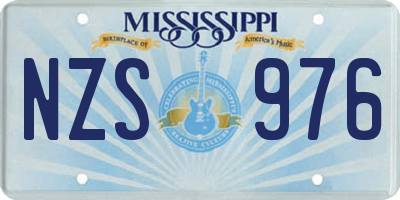 MS license plate NZS976