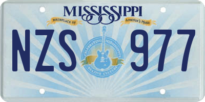 MS license plate NZS977