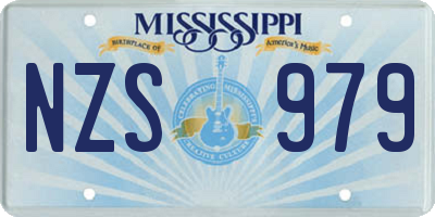MS license plate NZS979