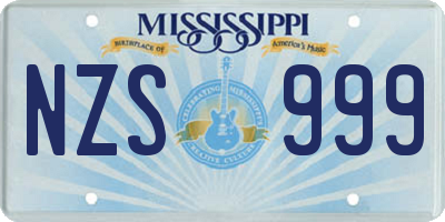 MS license plate NZS999