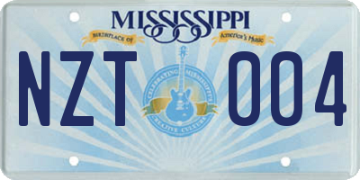 MS license plate NZT004