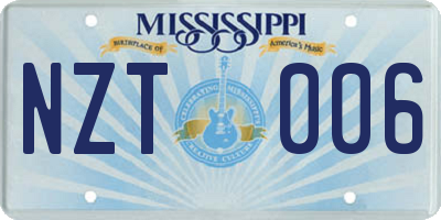 MS license plate NZT006