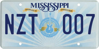 MS license plate NZT007