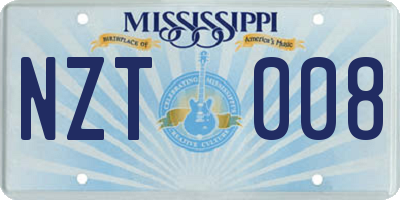 MS license plate NZT008