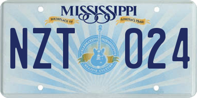 MS license plate NZT024