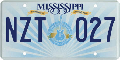 MS license plate NZT027