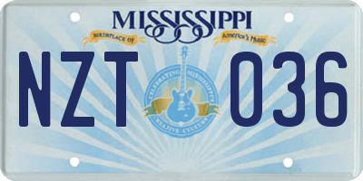 MS license plate NZT036