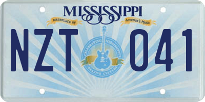 MS license plate NZT041