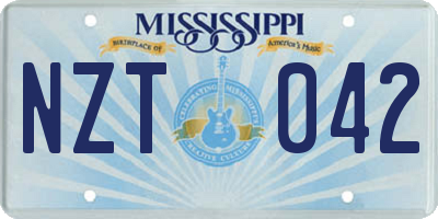MS license plate NZT042