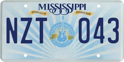MS license plate NZT043