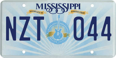 MS license plate NZT044