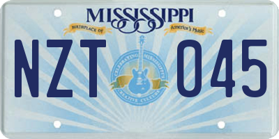 MS license plate NZT045