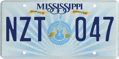MS license plate NZT047