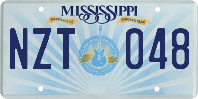 MS license plate NZT048