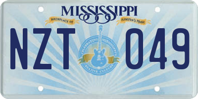 MS license plate NZT049