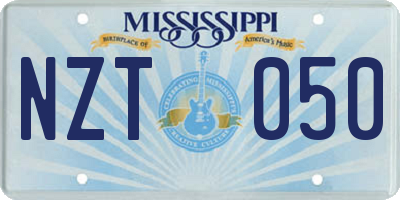 MS license plate NZT050