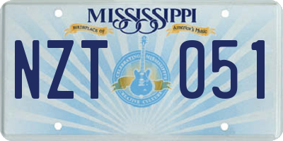 MS license plate NZT051