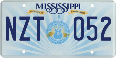 MS license plate NZT052