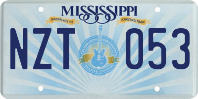 MS license plate NZT053