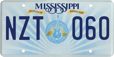 MS license plate NZT060