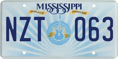 MS license plate NZT063