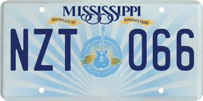 MS license plate NZT066