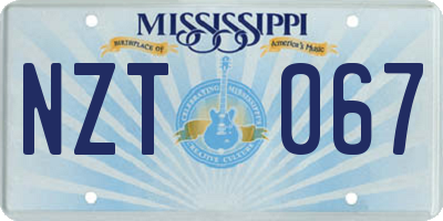 MS license plate NZT067