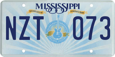 MS license plate NZT073