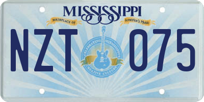 MS license plate NZT075