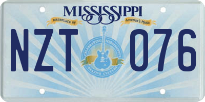 MS license plate NZT076