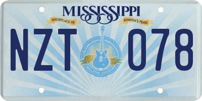 MS license plate NZT078