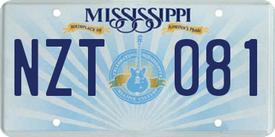 MS license plate NZT081