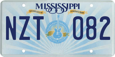 MS license plate NZT082