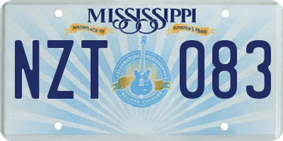 MS license plate NZT083