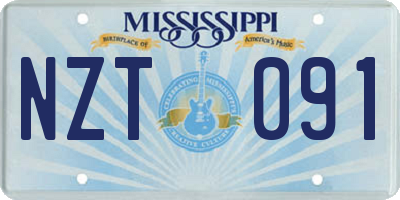 MS license plate NZT091
