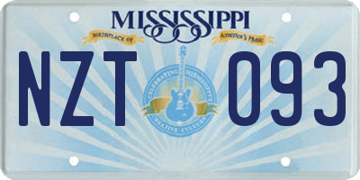 MS license plate NZT093