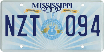 MS license plate NZT094