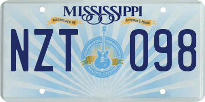 MS license plate NZT098