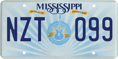 MS license plate NZT099