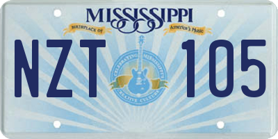 MS license plate NZT105