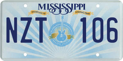 MS license plate NZT106