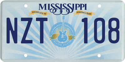 MS license plate NZT108