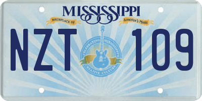 MS license plate NZT109
