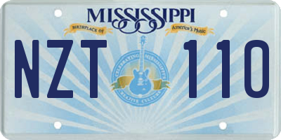 MS license plate NZT110