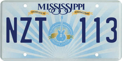 MS license plate NZT113