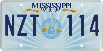 MS license plate NZT114