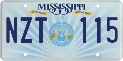 MS license plate NZT115