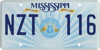 MS license plate NZT116